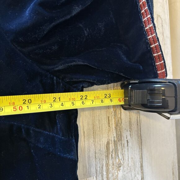 NEW Soft Surroundings Large Blue Velvet Floral Embroidered Boho Top Short Sleeve - Picture 11 of 12